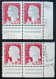 1960 - Y&T N° 1263 Marianne De Decaris - 2 Blocs De Paire Avec Coin De Feuille - VARIÉTÉS (décalage + Trait) - Neuf** - 1960 Marianne (Decaris)