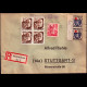 Alleiierte Besetzung 1948: Brief / Einschreibebrief | Portostufen, MIF Fr. Zone, Viererblock | Mechtersheim, Stuttgart - Libya