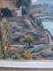 Delcampe - R. SORREL Huile Sur Toile Marouflée Sur Carton "Paysage De Montagne Rivière Et Ferme" Encadrée - Oils