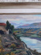 Delcampe - R. SORREL Huile Sur Toile Marouflée Sur Carton "Paysage De Montagne Rivière Et Ferme" Encadrée - Oils