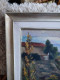 Delcampe - R. SORREL Huile Sur Toile Marouflée Sur Carton "Paysage De Montagne Rivière Et Ferme" Encadrée - Oils