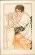 MAUZAN SIGNED 1910s POSTCARD - WOMAN & CUPID - N. 2/3  (4807) - Mauzan, L.A.