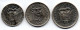 ECUADOR, Set Of Three Coins 10, 20, 50 Sucres, Nickel, Year 1991, KM # 92.2, 94.2, 93 - Equateur