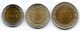 ECUADOR, Set Of Three Coins 100, 500, 1.000 Sucres, Bimetallic, Year 1997, KM # 101, 102, 103 - Ecuador