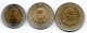 ECUADOR, Set Of Three Coins 100, 500, 1.000 Sucres, Bimetallic, Year 1997, KM # 101, 102, 103 - Ecuador