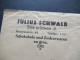 Saargebiet 1927 Firmenumschlag Julius Schwalb Saarbrücken Schokolade Und Zuckerwaren En Gros. - Brieven En Documenten