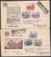 393 San Marino - 27/1/1949  Paesaggi N. 342/355 Le 4 Buste FDC Venezia, Raccomandate Dalla R.S.M Per Gli USA. Al Verso - Storia Postale