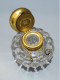 -RARE ANCIEN ENCRIER CRISTAL GODRONS Essuie-plumes GD Baccarat? PORTE PLUME    E - Calamai