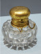 Delcampe - -RARE ANCIEN ENCRIER CRISTAL GODRONS Essuie-plumes GD Baccarat? PORTE PLUME    E - Tinteros