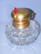 Delcampe - -RARE ANCIEN ENCRIER CRISTAL GODRONS Essuie-plumes GD Baccarat? PORTE PLUME    E - Inktpotten