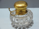 Delcampe - -RARE ANCIEN ENCRIER CRISTAL GODRONS Essuie-plumes GD Baccarat? PORTE PLUME    E - Inkwells