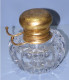 Delcampe - -RARE ANCIEN ENCRIER CRISTAL GODRONS Essuie-plumes GD Baccarat? PORTE PLUME    E - Inkwells