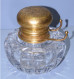 Delcampe - -RARE ANCIEN ENCRIER CRISTAL GODRONS Essuie-plumes GD Baccarat? PORTE PLUME    E - Encriers