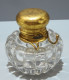 Delcampe - -RARE ANCIEN ENCRIER CRISTAL GODRONS Essuie-plumes GD Baccarat? PORTE PLUME    E - Inktpotten