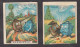 LOT DE 2 CHROMOS - IMAGES CHOCOLAT IBLED ET BLEDA - FABLES DE LA FONTAINE - LE POT DE TERRE ET LE POT DE FER - Ibled