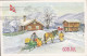 Norway PPC God Jul Attelage De Cheval Horse Sledge Pferd KONGSBERG 1965 HOSTRUP Køge Denmark NORSK FOLKEHJELP Vignette - Storia Postale