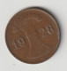 DEUTSCHES REICH 1928 D: 1 Reichspfennig, KM 37 - 1 Renten- & 1 Reichspfennig