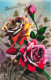 FLEURS - Bonne Fête - Roses - Colorisé - Carte Postale Ancienne - Flores