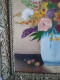 Delcampe - CÉLEVIER Huile Sur Panneau "Nature Morte Aux Roses Et Autre Fleurs Dans Un Vase" Cadre Bois Stuqué Doré - Huiles