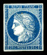 ** N°4, 25c Bleu, Quatre Belles Marges, Fraîcheur Postale. SUPERBE. R.R. (signé Brun/Certificats)  Qualité: ** - 1849-1850 Ceres