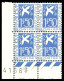 ** N°294, Colombe De La Paix, 1f 50 Outremer En Bd4 Cdf Numéroté, TB  Qualité: **  Cote: 480 Euros - Unused Stamps