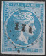GREECE 1867-69 Large Hermes Head Cleaned Plates Issue 20 L Sky Blue Vl. 39 / H 27 A Position 51 - Oblitérés