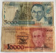 Brasil Banknotes 5, 10 Novos Cruzados Resellados, 1989, P 217/8. - Brésil