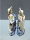 Delcampe - -2  STATUETTES PORCELAINE GERMANY PORTE BOUQUETS PORTE ALLUMETTES Raisin Bleu    E - Otros & Sin Clasificación