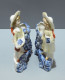 Delcampe - -2  STATUETTES PORCELAINE GERMANY PORTE BOUQUETS PORTE ALLUMETTES Raisin Bleu    E - Sonstige & Ohne Zuordnung