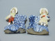 Delcampe - -2  STATUETTES PORCELAINE GERMANY PORTE BOUQUETS PORTE ALLUMETTES Raisin Bleu    E - Andere & Zonder Classificatie