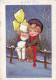 ILLUSTRATEUR SIGNE - Fred Spurgin - Deux Enfants Dans La Neige - Colorisé - Carte Postale Ancienne - Spurgin, Fred