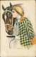 NANNI  SIGNED  POSTCARD 1910s - WOMAN & HORSE - N.257/1 (4889) - Nanni