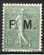 Francia 1901 Franchigia Unif.3 */MVLH VF/F - Militärische Franchisemarken