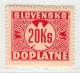 Slovaquie 1939 Mi P 12 (Yv TT 12), (MH)* Trace De Charniere Propre, Gomme Ligné Verticalement - Neufs