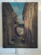 DINO SILVESTRE Huile Sur Toile "Vieille Ruelle Animée De Deux Hommes Assis Et Chèvres" - Oleo