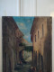 DINO SILVESTRE Huile Sur Toile "Vieille Ruelle Animée De Deux Hommes Assis Et Chèvres" - Oils