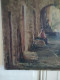 Delcampe - DINO SILVESTRE Huile Sur Toile "Vieille Ruelle Animée De Deux Hommes Assis Et Chèvres" - Oils