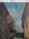 Delcampe - DINO SILVESTRE Huile Sur Toile "Vieille Ruelle Animée De Deux Hommes Assis Et Chèvres" - Oils