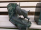 Delcampe - Paire De Serre-Livres Cerf Et Biche Patine Bronze Antique Animal Nature Chasse - Metal