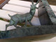 Delcampe - Paire De Serre-Livres Cerf Et Biche Patine Bronze Antique Animal Nature Chasse - Métal