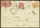 Lettre Italie N°15 + 19, 3 Pièces OBL Rect De Points 14 + CAD "Livorno Raccomand Assicu" (1869) Sur Lettre Recommandée P - Ohne Zuordnung