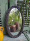 Miroir Ovale Fer Forgé Décor Chaine Design Brutaliste Vintage. - Other & Unclassified