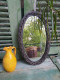 Miroir Ovale Fer Forgé Décor Chaine Design Brutaliste Vintage. - Altri & Non Classificati