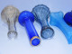 Delcampe - -LOT De 7 PETITS VASES VERRE 6 De Couleur Bleue & 1 Incolore Jus De Grenier     E - Vasen