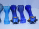 Delcampe - -LOT De 7 PETITS VASES VERRE 6 De Couleur Bleue & 1 Incolore Jus De Grenier     E - Jarrones