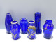 -LOT De 6 PETITS VASES VERRE De Couleur Bleue Collection  Jus De Grenier    E - Vases
