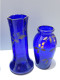 Delcampe - -LOT De 6 PETITS VASES VERRE De Couleur Bleue Collection  Jus De Grenier    E - Vases