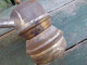 Delcampe - Ancienne Lampe De Mineur Avec Manche En Bois Combustible Carbure Acétylène Arras - Outils Anciens