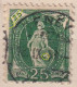 Stehende Helvetia 67D, 25 Rp.grün  GENEVE  (Plattenfehler)      1899 - Gebraucht
