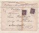 Enveloppe 1887 Cabane Meyrueis Ganges Pour Montpellier . 2 Timbres + 5 Sceaux En Cire - 1876-1898 Sage (Type II)